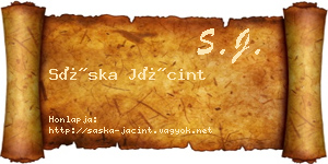 Sáska Jácint névjegykártya